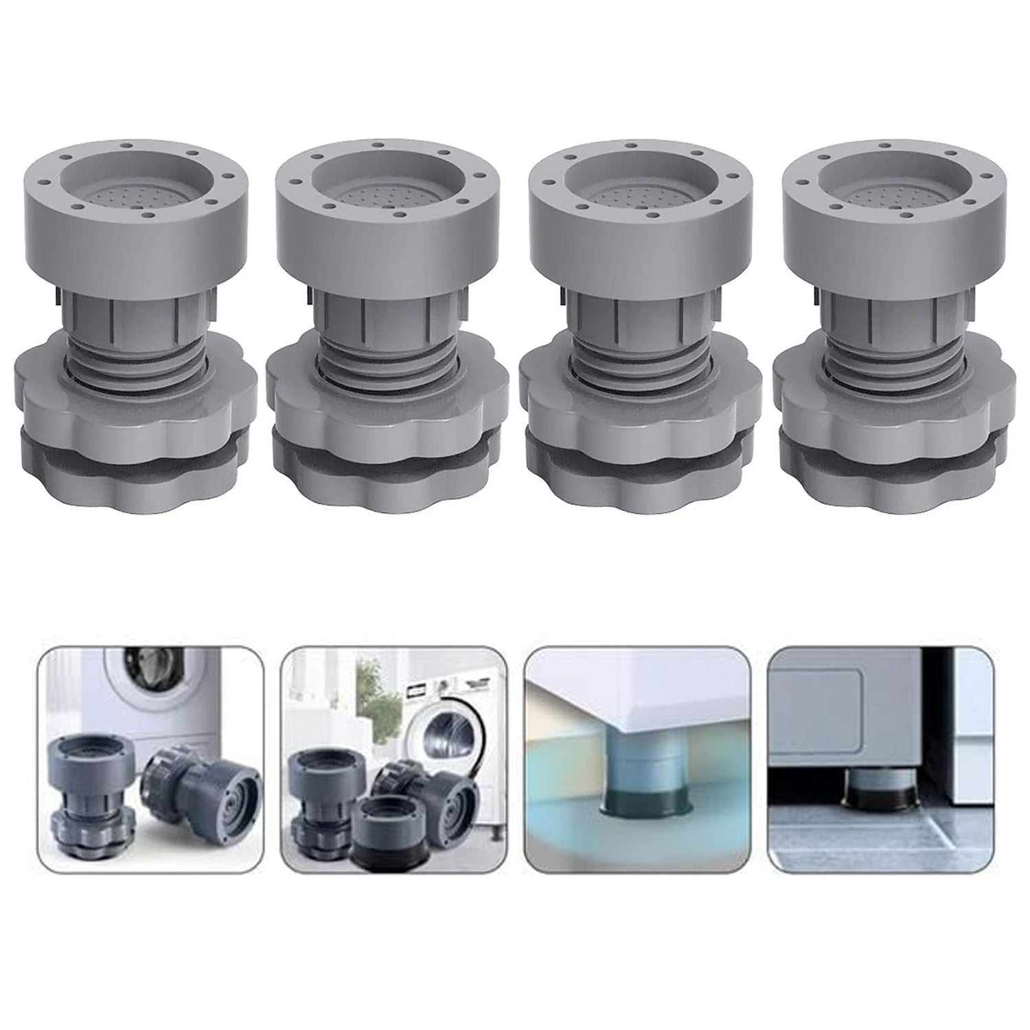 17851 Plastic Washing Machine Vibration Feet Pad, Adjustable Highly Non-Slip Support Anti Vibration Pads Walk Pads Shock Absorber Noise Cancelling Furniture Lifting Base (4 Pcs Set) 17851 Plastic Washing Machine Vibration Feet Pad, Adjustable Highly Non-Slip Support Anti Vibration Pads Walk Pads Shock Absorber Noise Cancelling Furniture Lifting Base (4 Pcs Set)